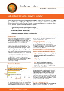 Malawi, fertiliser, fertiliser subsidy, agriculture, Blessings Chinsinga, food security