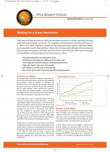 Africa, Agriculture, Economics, food security, green revolution, smallholder farmers